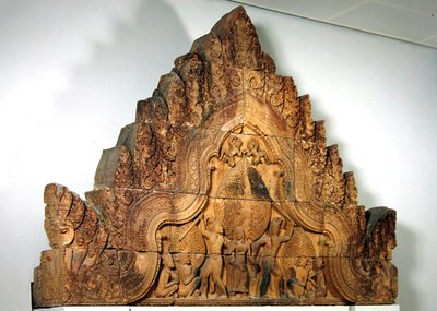 Pedestal from a Gopura from Banteay Srei, Cambodia, c.967 by Cambodian School